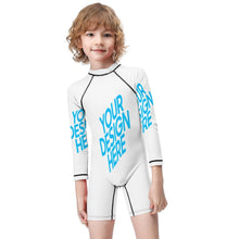 Cargar imagen en el visor de la galería, Bañador de Una Pieza Manga Larga de Natación Playa con Cremallera para Niños BT001 Personalizado con Foto Logo Patrón Texto