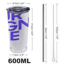 Cargar imagen en el visor de la galería, Taza de café para coche con tapa y pajita en acero inoxidable 304 personalizado con patrón foto texto