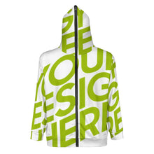 Cargar imagen en el visor de la galería, Sudadera con capucha y cremallera de manga larga para hombre WY14 personalizado con patrón foto texto (impresión de imagen única)