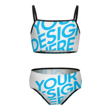 Cargar imagen en el visor de la galería, Traje de baño / Bañador de dos piezas de natación para niñas NT009 Personalizado con Impresión Completa con Foto Logo Patrón Texto