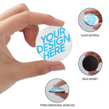 Cargar imagen en el visor de la galería, Imán de Cristal para Nevera (3 cm) con Diseño Personalizado Personalizada de Tus Nombres o Fotos