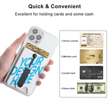 Cargar imagen en el visor de la galería, Tarjeteros para teléfono celular bolsillo para la parte posterior del teléfono para tarjetas de identificación, tarjetas de crédito adhesivo 3C0708002 Personalizado Personalizada con Foto, Texto o Logo