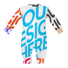 Cargar imagen en el visor de la galería, Body de bebé de manga larga para niña o niño personalizado con patrón foto texto (impresión de imágenes múltiples)