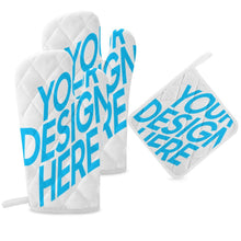 Cargar imagen en el visor de la galería, Guantes Aislantes y Agarraderas (Combo de Tres Piezas) con Diseño Personalizado Personalizada de Tus Fotos o Nombres