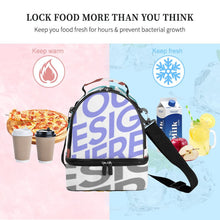 Cargar imagen en el visor de la galería, Bolsa de Almuerzo de Doble Capa con Correa Escolar para Infantil Mujer Trabajo XB0602047 Personalizada Impresion Completa de Múltiples Imágenes con Foto Logo Patrón Texto