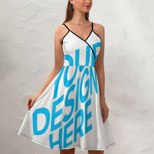 Cargar imagen en el visor de la galería, Vestido Estampado de Moda de Tirantes con Volantes para mujer NZ016 Personalizado con Impresión Completa de una imagen con Foto Logo Patrón Texto