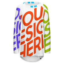 Cargar imagen en el visor de la galería, Camiseta Larga Casual Cuello Redondo Manga Larga de Moda  para mujer BL Personalizada con impresión completa de múltiples imágenes con Foto Logo Patrón Texto