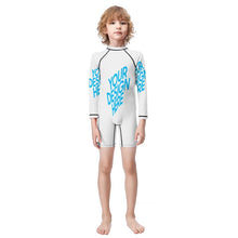 Cargar imagen en el visor de la galería, Bañador de Una Pieza Manga Larga de Natación Playa con Cremallera para Niños BT001 Personalizado con Foto Logo Patrón Texto