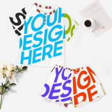 Cargar imagen en el visor de la galería, Conjunto de Ropa de Casa de Manga Corta / Pijama de Verano para Mujer UTZ Personalizado Impresion Completa de Múltiples Imágenes con Foto Logo Patrón Texto