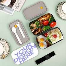 Cargar imagen en el visor de la galería, Caja Bento PP con Dos Capas Correa Elástica / Caja de Almuerzo Plástica con Cubiertos para Niños Adultos Trabajo Escuela Comida JJ0522203 Personalizada con Impresión Completa con Foto Logo Patrón Texto