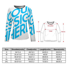 Cargar imagen en el visor de la galería, Camiseta Blusa hombro descubierto al aire fuera de manga larga para mujer NZ150 con impresión completa con una sola imagen Personalizada con Foto Texto o Logo