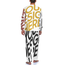 Cargar imagen en el visor de la galería, Traje de Pijama de dos piezas / Ropa de Casa cuello redondo manga larga para hombre JJ1201 Personalizada con Impresión Completa de múltiples imágenes con Foto Logo Patrón Texto