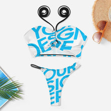 Cargar imagen en el visor de la galería, 2024 Bikini de mujer más nuevo 2 piezas Traje de baño ajustado sexy personalizado con patrón de texto de nombre (impresión de una sola imagen)