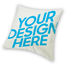 Cargar imagen en el visor de la galería, Funda de Cojín de Algodón y lino con Impresión a Una Cara de Diseño Personalizado con Tu Texto o Foto
