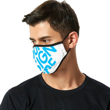 Cargar imagen en el visor de la galería, Máscara Mascarilla Transpirable con Filtro de Poliéster con Diseño Personalizado de Tus Patrones o Textos