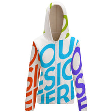 Cargar imagen en el visor de la galería, Sudadera con Capucha de Felpa con Cremallera Chaqueta Gruesa Manga Larga con Forro Polar para mujer BH1 Personalizada con Impresión Completa de múltiples imágenes con Foto Logo Patrón Texto