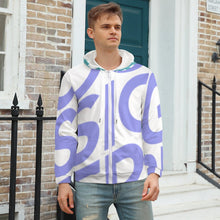 Cargar imagen en el visor de la galería, Sudadera con Capucha de felpa con cremallera Chaqueta de forro polar para hombre GH Personalizada con Impresión Completa de dos imágenes con Foto Logo Patrón Texto