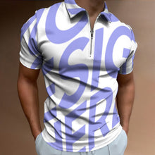 Cargar imagen en el visor de la galería, POLOS de manga corta con cremallera para hombre B470 Personalizados con Impresión Completa de con Foto Logo Patrón Texto