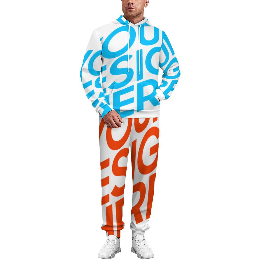 Conjuntos de sudadera y pantalones deportivos para mujeres y hombres personalizado con patrón foto texto (impresión de imagen única)