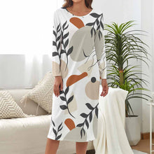 Cargar imagen en el visor de la galería, Camisón de dormir largo de casa Pijama Vestido Cómodo Suave para mujer AEQ Personalizado con Impresión Completa de una imagen con Foto Logo Patrón Texto