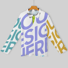 Cargar imagen en el visor de la galería, Polo Deportivo Manga Larga / Camisa Solapa para Hombre SDS008 Personalizado con Impresión Completa de múltiples imágenes con Foto Logo Patrón Texto