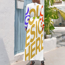 Cargar imagen en el visor de la galería, Vestido largo de cintura elástica elegante de moda para mujer XQ Personalizado con Impresión Completa de múltiples imágenes con Foto Logo Patrón Texto