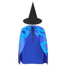 Cargar imagen en el visor de la galería, Conjunto de Capa de mago Traje de Disfraz de bruja de Halloween Fiesta para Niños Niñas Chicos Chicas FS0821001 Personalizado con Impresión Completa con Foto Logo Patrón Texto