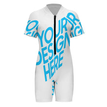 Cargar imagen en el visor de la galería, Bañador / Traje de Baño de Surfing de Una Pieza con Cremallera para Niñas NT001 Personalizado con Foto Logo Patrón Texto