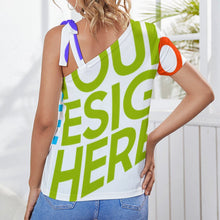 Cargar imagen en el visor de la galería, Mangas cortas para mujer con lazo en una sola bandolera ZT (múltiples imágenes opcionales) personalizada con foto, texto o logo