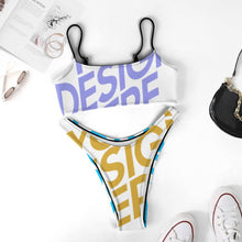 Cargar imagen en el visor de la galería, Bandeau Bikini Sexy con Tirantes de Mujer S100D55 Personalizado con Impresión Completa de múltiples imágenes con Foto Logo Patrón Texto