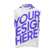 Cargar imagen en el visor de la galería, Sudadera con capucha sin mangas para hombre VLMS personalizado con patrón foto texto (impresión de imagen única)