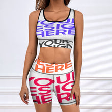 Cargar imagen en el visor de la galería, Conjunto de traje deportivo de yoga para mujer XG005Y09A traje de tren para trotar personalizado con patrón foto texto (impresión de imágenes múltiples)