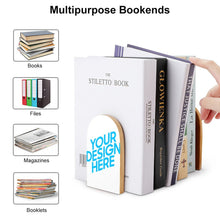 Cargar imagen en el visor de la galería, Sujetalibros de madera con base de metal Soporte para Estantes Oficinas Juego de un pares 2 piezas BG1613012 Personalizado Personalizada con Foto, Texto o Logo