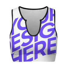 Cargar imagen en el visor de la galería, Sujetador deportivo para mujer, top corto de yoga, top push up YJ053 personalizado con patrón foto texto (impresión de imagen única)