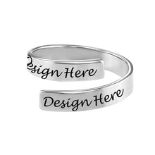 Cargar imagen en el visor de la galería, Anillo Abierto en Cobre Chapado en Oro / Oro Rosa J0017 Grabado Personalizado con Texto Nombre Letras