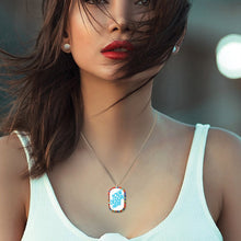 Cargar imagen en el visor de la galería, Collar de Dorado Rosa con Diamantes de Colores de Aleación con Impresión Digital de Diseño Personalizado con Tu Nombre o Foto