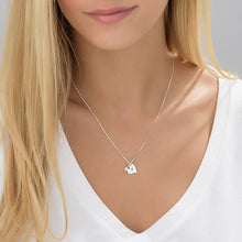 Cargar imagen en el visor de la galería, Collar de Plata 925 / Cobre con Colgante Grabado de Corazón y Perla para Mujer X0094 Personalizado con Texto Nombre