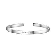 Cargar imagen en el visor de la galería, Brazalete / Pulsera Abierta de Plata 925 / Cobre chapado en Oro / Oro Rosa para Mujer Hombre S0046 Grabado Personalizado con Texto Nombre