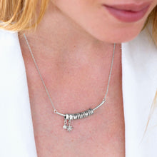Cargar imagen en el visor de la galería, Collar con Colgante de Bolas Circulares Diamante Estrella de Plata de Ley 925 en Baño de Oro / Oro Rosa X0011 Grabado Personalizado con Texto Nombre