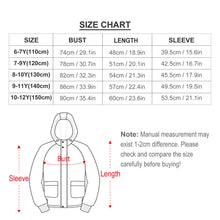 Cargar imagen en el visor de la galería, Chaqueta corta gruesa con forro polar para niños niñas A679 Personalizada con Impresión Completa de múltiples imágenes con Foto Logo Patrón Texto