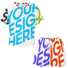 Cargar imagen en el visor de la galería, Conjunto de Ropa de Casa de Manga Corta / Pijama de Verano para Mujer UTZ Personalizado Impresion Completa de Múltiples Imágenes con Foto Logo Patrón Texto