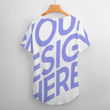 Cargar imagen en el visor de la galería, Camiseta de Manga Corta con Cuello en V para Mujer NZ109 Personalizada con Impresión Completa de una imagen con Foto Logo Patrón Texto