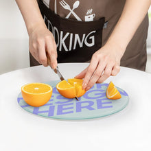 Cargar imagen en el visor de la galería, Tabla de Cortar Redonda / Tabla de Corte de Vidrio Templado para Cocina Hogar JJ0522208 Personalizada Impresion Completa de Una Imagen con Foto Logo Patrón Texto