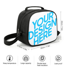 Cargar imagen en el visor de la galería, XB0602010 Bolsa de almuerzo para niños de poliéster Bolsa más fresca Bolsa térmica con asa y correa Personalizado con Foto o Mensajes de Texto