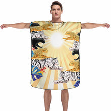 Cargar imagen en el visor de la galería, Poncho Toalla de Playa con Capucha Suave para Mujer Hombre NZ158 Personalizada con Impresión Completa con Foto Logo Patrón Texto