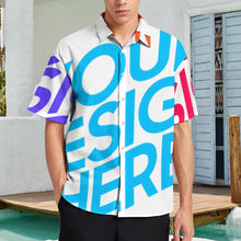 Cargar imagen en el visor de la galería, Camisa de manga corta sin bolsillo para hombre AY005 personalizado con patrón foto texto