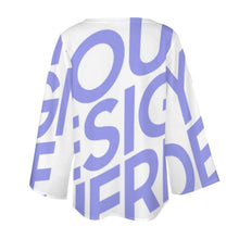 Cargar imagen en el visor de la galería, Blusa / Top Casual de Manga Larga de Gasa Suelta de Moda para Mujer 1L Personalizada con Impresión Completa de una imagen con Foto Logo Patrón Texto