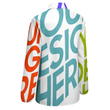 Cargar imagen en el visor de la galería, Camisa / Blusa vintage casual manga larga cuello en V con botones para mujer HS Personalizada con Impresión Completa de múltiples imágenes con Foto Logo Patrón Texto