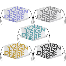 Cargar imagen en el visor de la galería, Mascarilla Infantil Reutilizable Ajustable Lavable Higiénica con Bolsillo sin Filtro de 5 Piezas para Niños Niñas JJ0521182 Personalizada Impresion Completa de Imágenes Diferentes con Foto Logo Patrón Texto