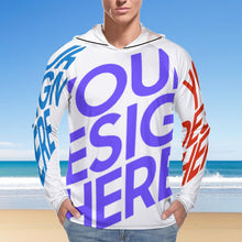 Cargar imagen en el visor de la galería, Camisa de protección UV para hombres Camisa de protección solar de secado rápido de manga larga con sombrero para el sol NZ145 personalizado con patrón foto texto (impresión de imágenes múltiples)